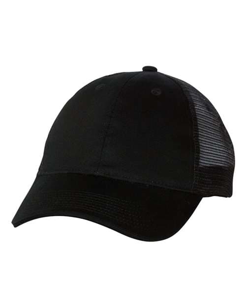Valucap Sandwich Trucker Cap in Black/ Black