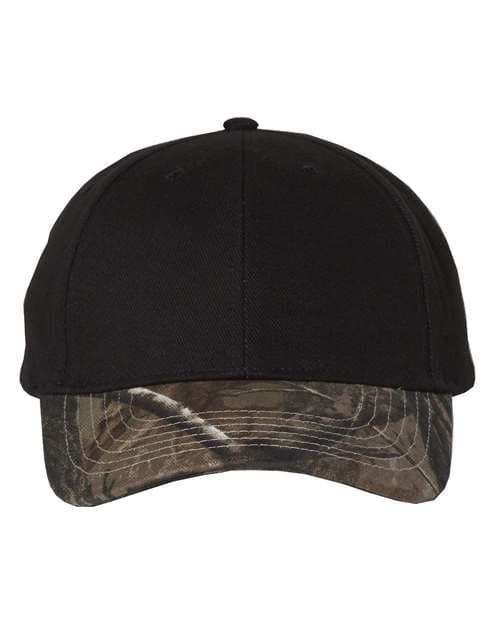 Kati Solid Crown with Camo Bill Cap in Black/ Realtree AP