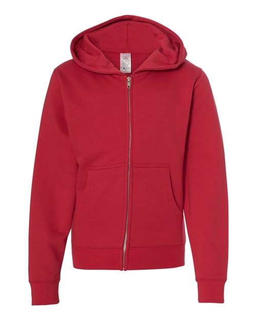 Independent Trading Co. Youth Midweight Full-Zip Hooded Sweatshirt