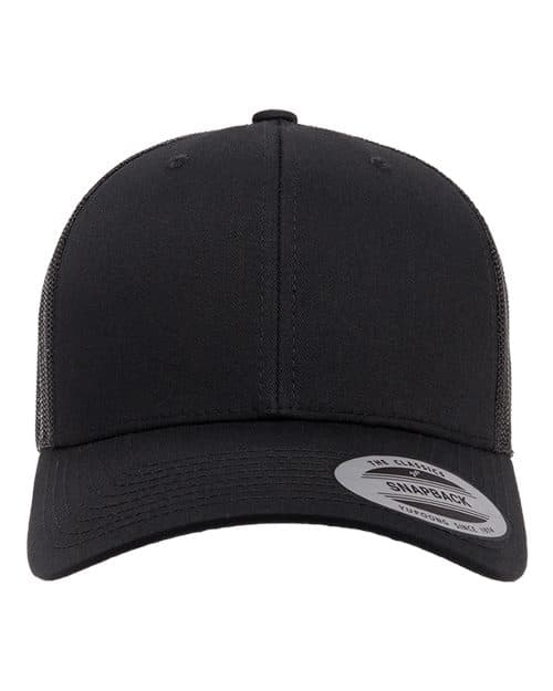 YP Classics Retro Trucker Cap in Black