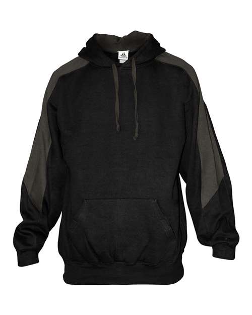 Badger Unisex Saber Hooded Sweatshirt in Black/ Charcoal