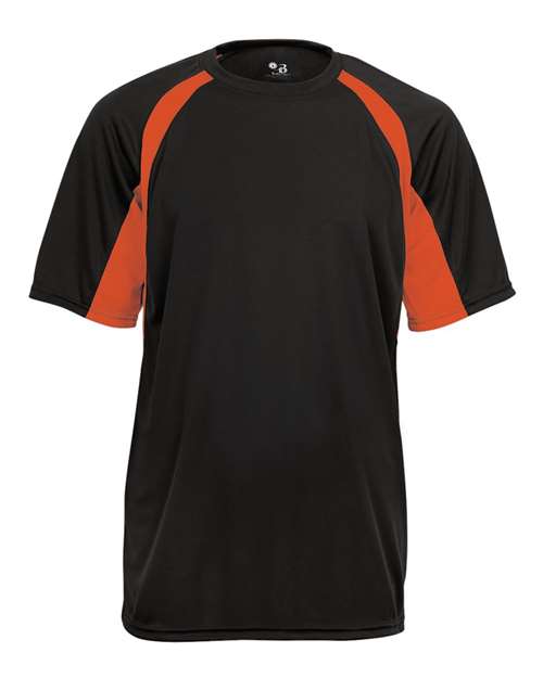 Badger Youth B-Core Hook T-Shirt in Black/ Burnt Orange