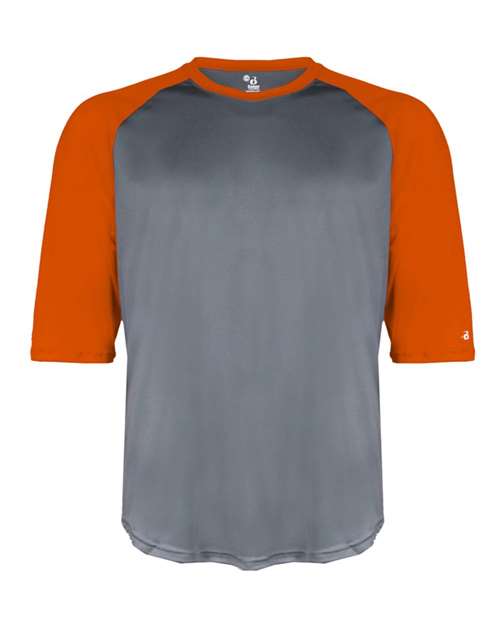 Badger Men's B-Core Three-Quarter Sleeve Baseball T-Shirt