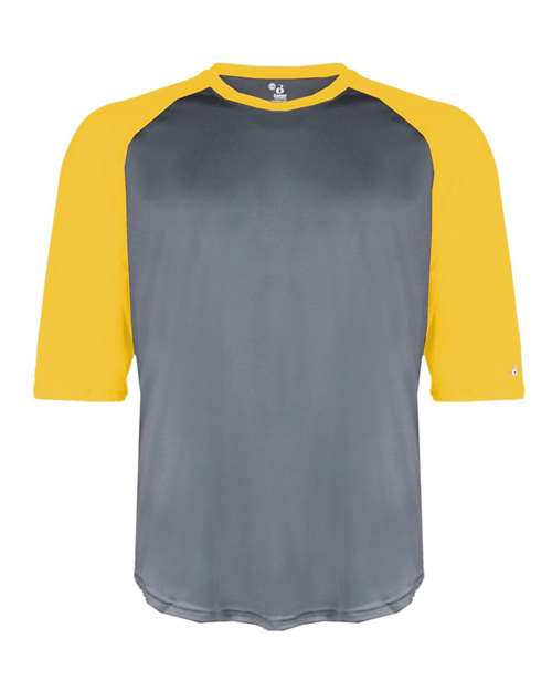 Badger Men's B-Core Three-Quarter Sleeve Baseball T-Shirt