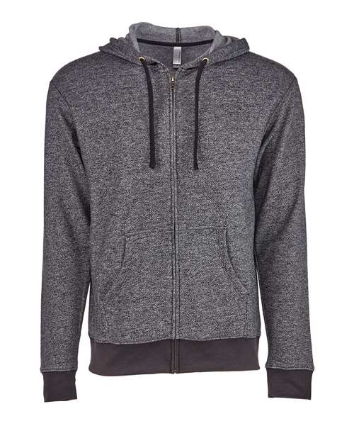 Next Level Unisex Pacifica Full-Zip Hoodie Sweatshirt in Black