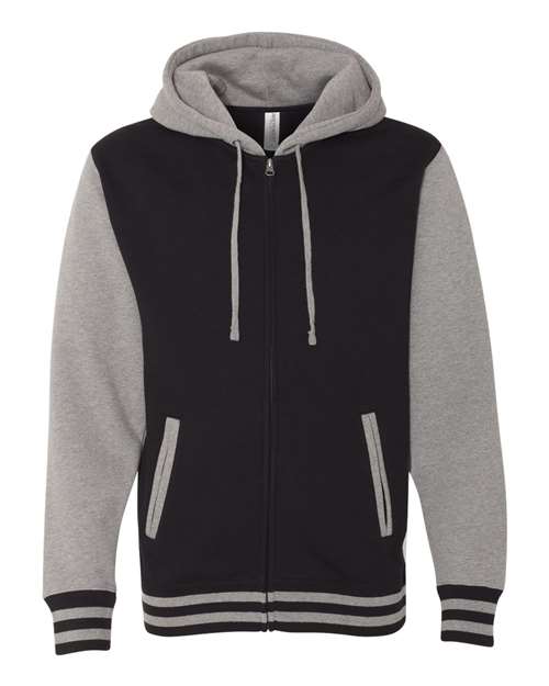 Independent Trading Co. Unisex Heavyweight Varsity Full-Zip Hooded Sweatshirt