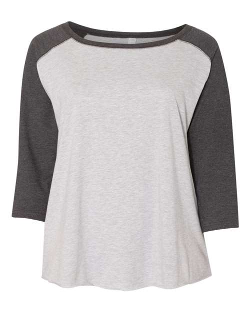 LAT Women's Curvy Collection Baseball Three-Quarter Sleeve Tee