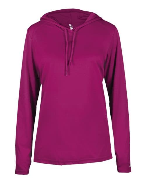 Badger Women's B-Core Hooded Long Sleeve T-Shirt