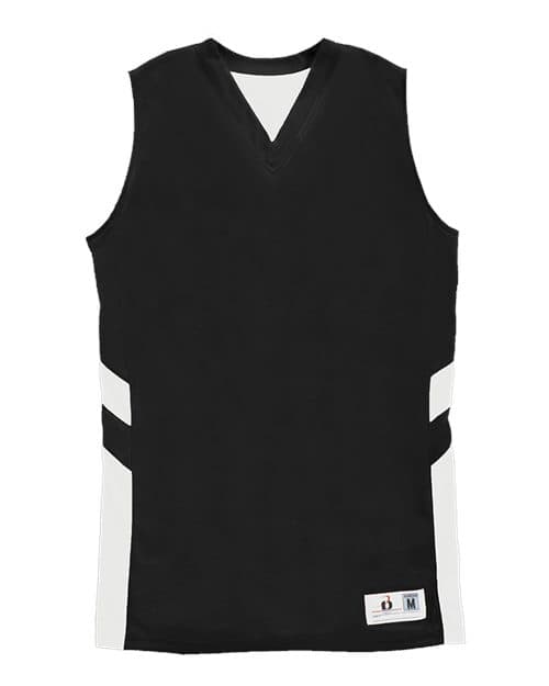 Alleson Athletic Women's B-Pivot Reversible Tank Top in Black/ White