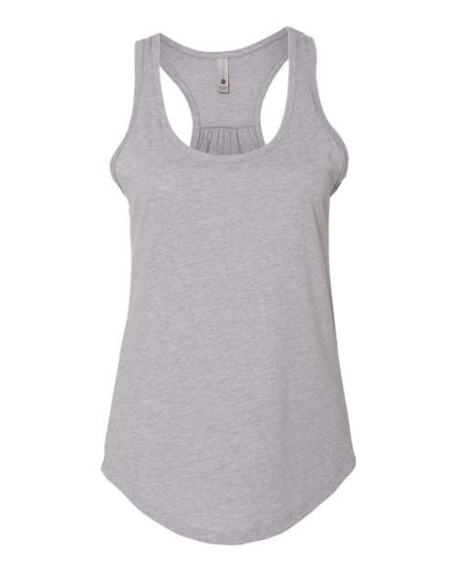 Next Level Women's Gathered Racerback Tank in Heather Grey