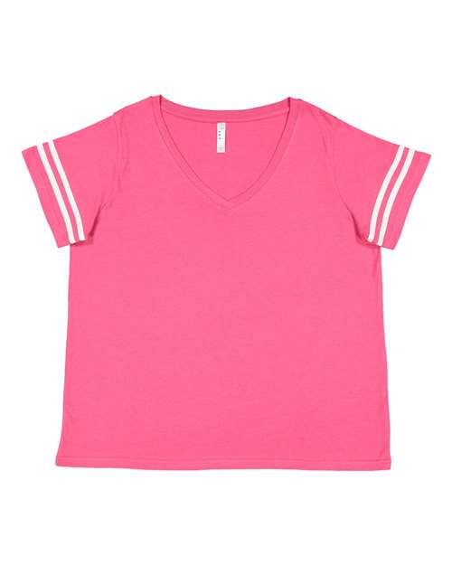LAT Women's Curvy Collection Vintage Football Tee