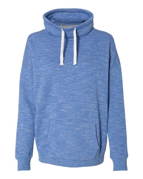 J. America Women’s Mélange Fleece Cowl Neck Sweatshirt