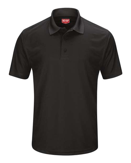 Red Kap Men's Short Sleeve Performance Knit Pocketless Core Polo in Black