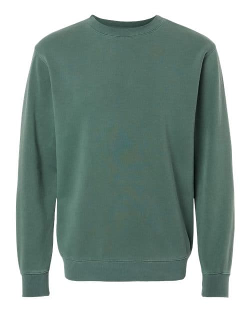 Independent Trading Co. Unisex Midweight Pigment-Dyed Crewneck Sweatshirt in Pigment Alpine Green