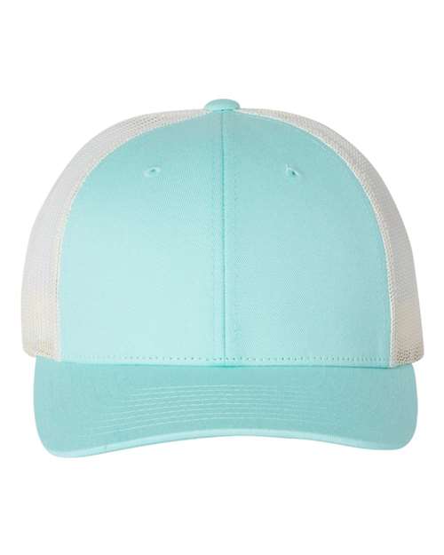 Richardson Low Pro Trucker Cap in Aruba Blue/ Birch