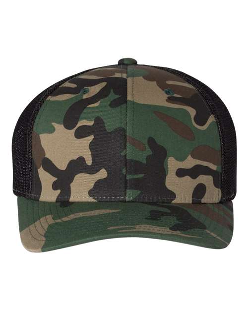 Richardson R-Flex Trucker Cap in Army Camo/ Black