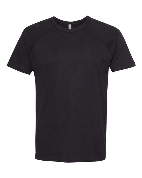 Next Level Unisex Cotton Raglan T-Shirt in Black/ Black