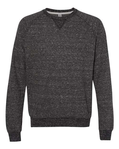 JERZEES Unisex Snow Heather French Terry Crewneck Sweatshirt in Black Ink