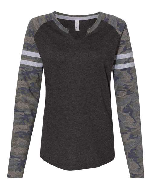LAT Women's Fine Jersey Mash Up Long Sleeve T-Shirt