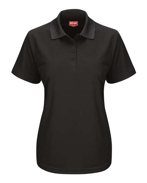 Red Kap Women's Performance Knit Pocketless Core Polo in Black