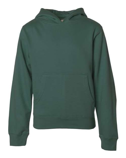 Independent Trading Co. Youth Midweight Hooded Sweatshirt in Alpine Green
