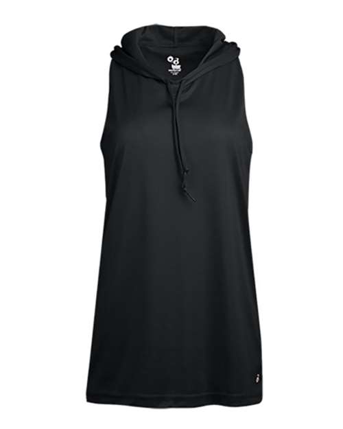 Badger Women's B-Core Racerback Hooded Tank Top in Black