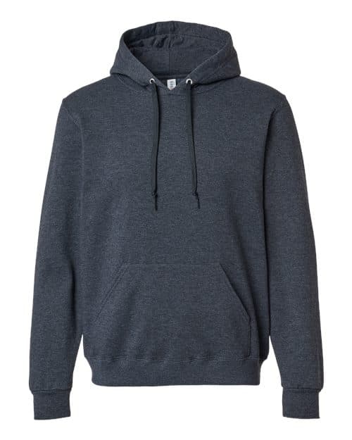 JERZEES Unisex Eco™ Premium Blend Ring-Spun Hooded Sweatshirt in Black Ink Heather