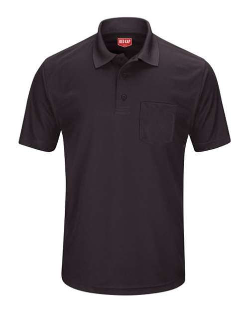 Red Kap Men's Performance Knit Pocket Polo in Black