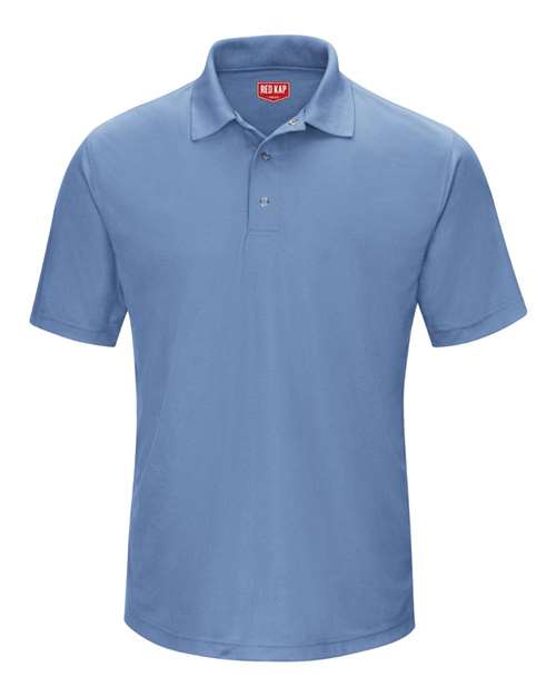Red Kap Men's Performance Knit Gripper-Front Polo in Medium Blue