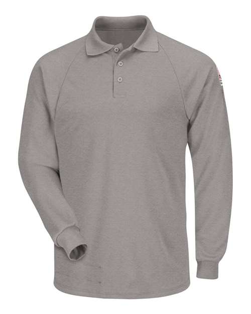 Bulwark Men's Classic Long Sleeve Polo - CoolTouch®2 in Grey