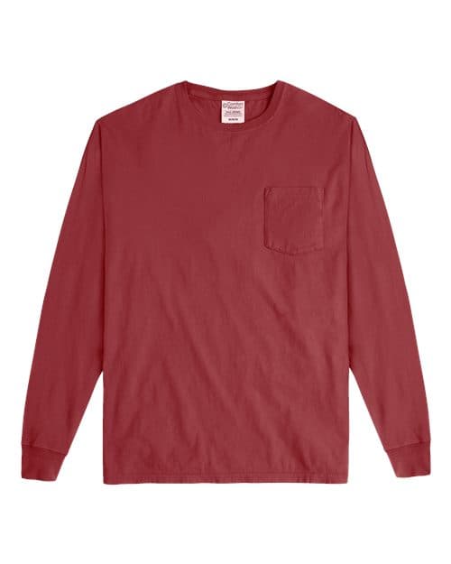 ComfortWash by Hanes Unisex Garment-Dyed Long Sleeve T-Shirt With a Pocket