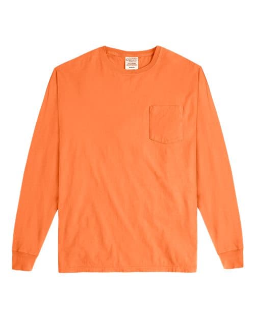 ComfortWash by Hanes Unisex Garment-Dyed Long Sleeve T-Shirt With a Pocket
