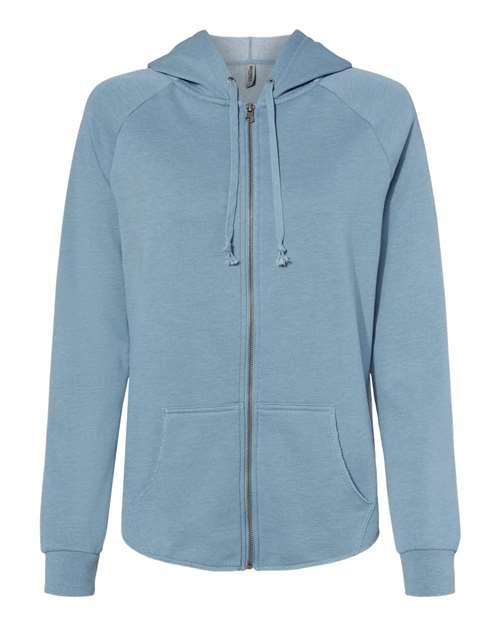 Independent Trading Co. Women's California Wave Wash Full-Zip Hooded Sweatshirt