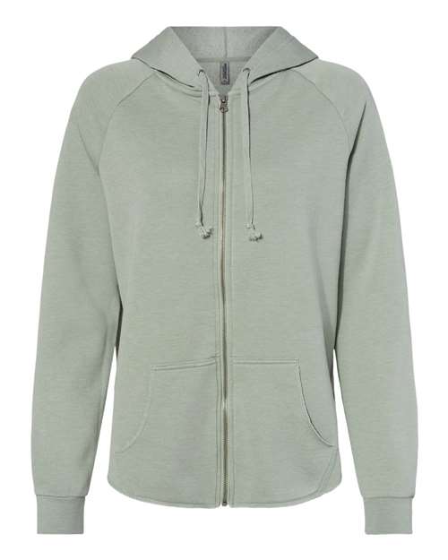 Independent Trading Co. Women's California Wave Wash Full-Zip Hooded Sweatshirt
