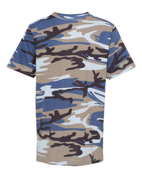 Code Five Youth Camouflage T-Shirt in Blue Woodland