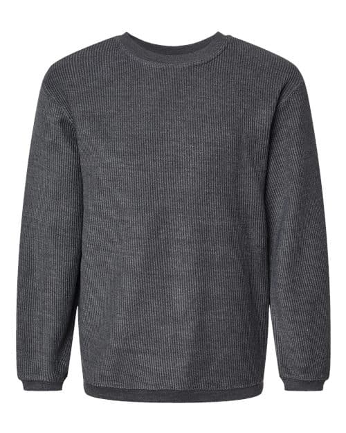 MV Sport Unisex Corded Crewneck Sweatshirt in Charcoal