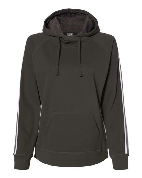 J. America Women's Rival Fleece Hooded Sweatshirt in Black