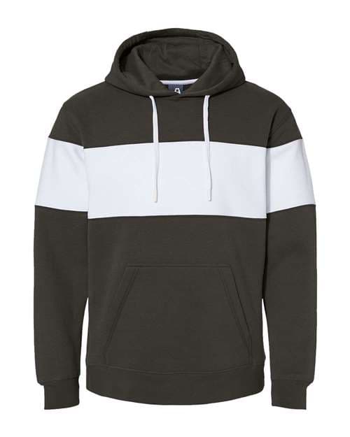 J. America Men's Varsity Fleece Colorblocked Hooded Sweatshirt in Black