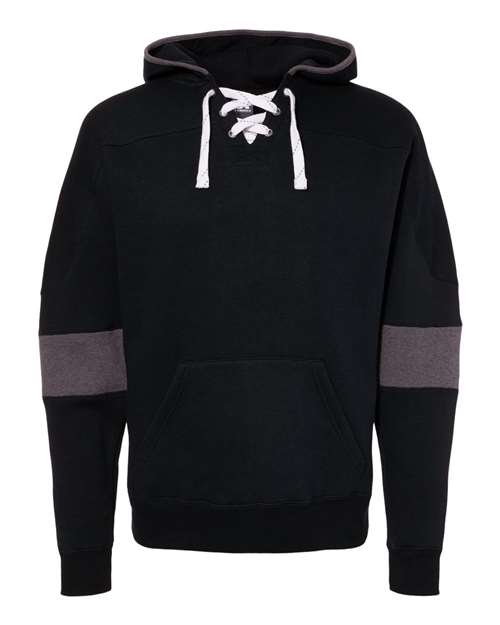 J. America Men's Sport Lace Colorblocked Fleece Hooded Sweatshirt