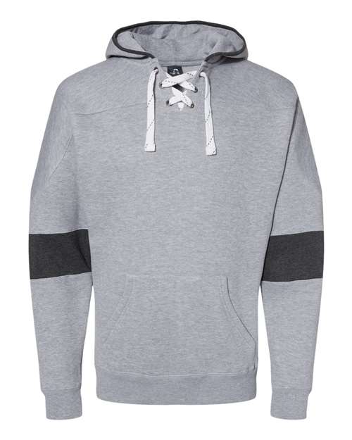 J. America Men's Sport Lace Colorblocked Fleece Hooded Sweatshirt