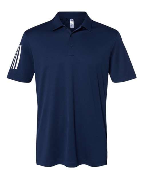 Adidas Men's Floating 3-Stripes Polo in Team Navy Blue/ White