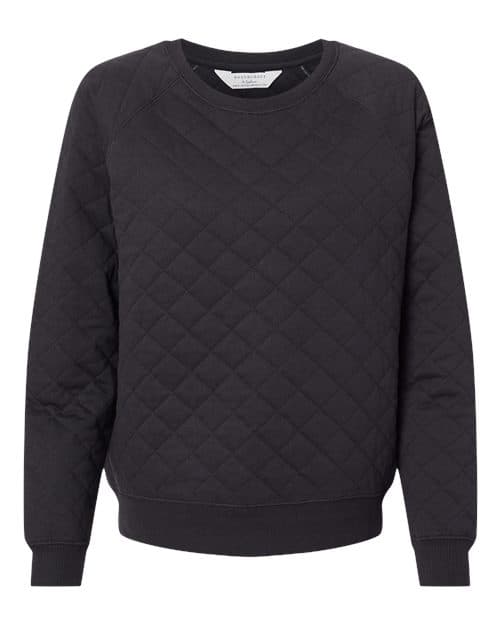 Boxercraft Women's Quilted Crewneck Pullover in Black