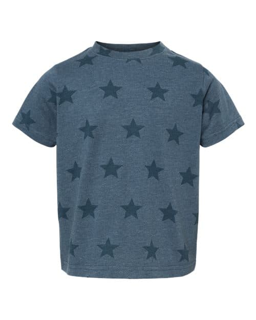 Code Five Toddler Star Print Tee in Denim Star