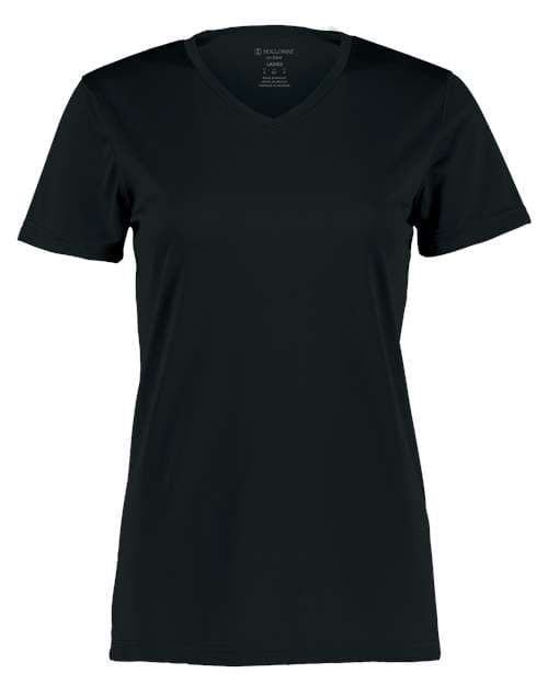 Holloway Women's Momentum V-Neck T-Shirt in Black