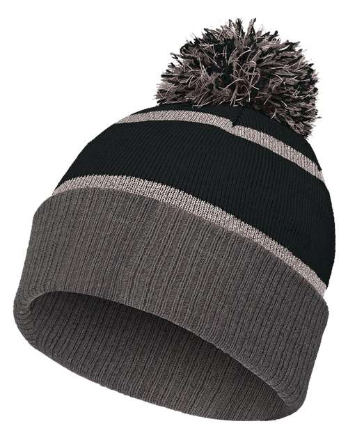 Holloway 8 1/2" Reflective Knit Beanie in Black/ Carbon