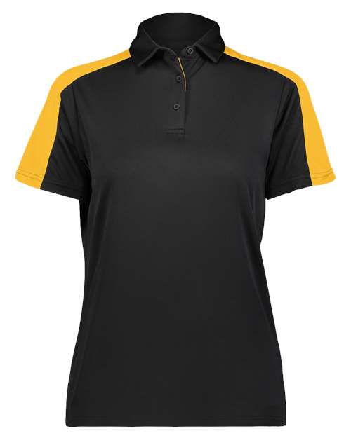 Augusta Sportswear Women's Two-Tone Vital Polo in Black/ Gold