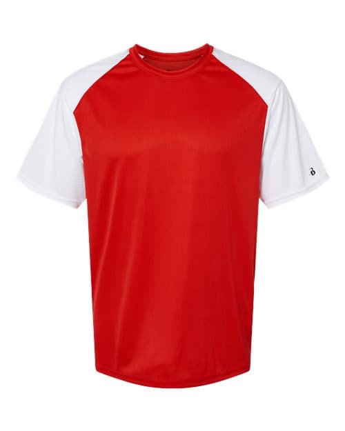 Badger Men's Breakout T-Shirt in Red/ White