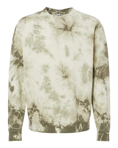 Independent Trading Co. Unisex Midweight Tie-Dyed Crewneck Sweatshirt
