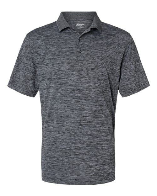 Paragon Men's Dakota Striated Heather Polo in Black Heather