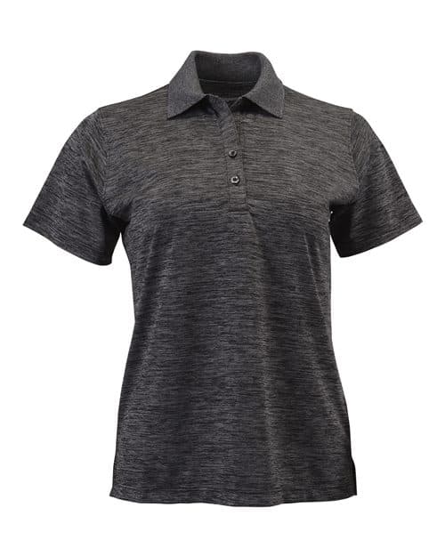 Paragon Women's Dakota Striated Heather Polo in Black Heather